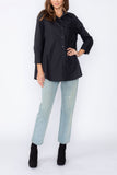 Black Fold Down Collar Blouse