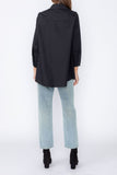 Black Fold Down Collar Blouse