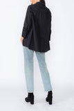 Black Fold Down Collar Blouse