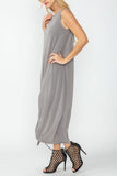 Taupe Drawstring Balloon Dress