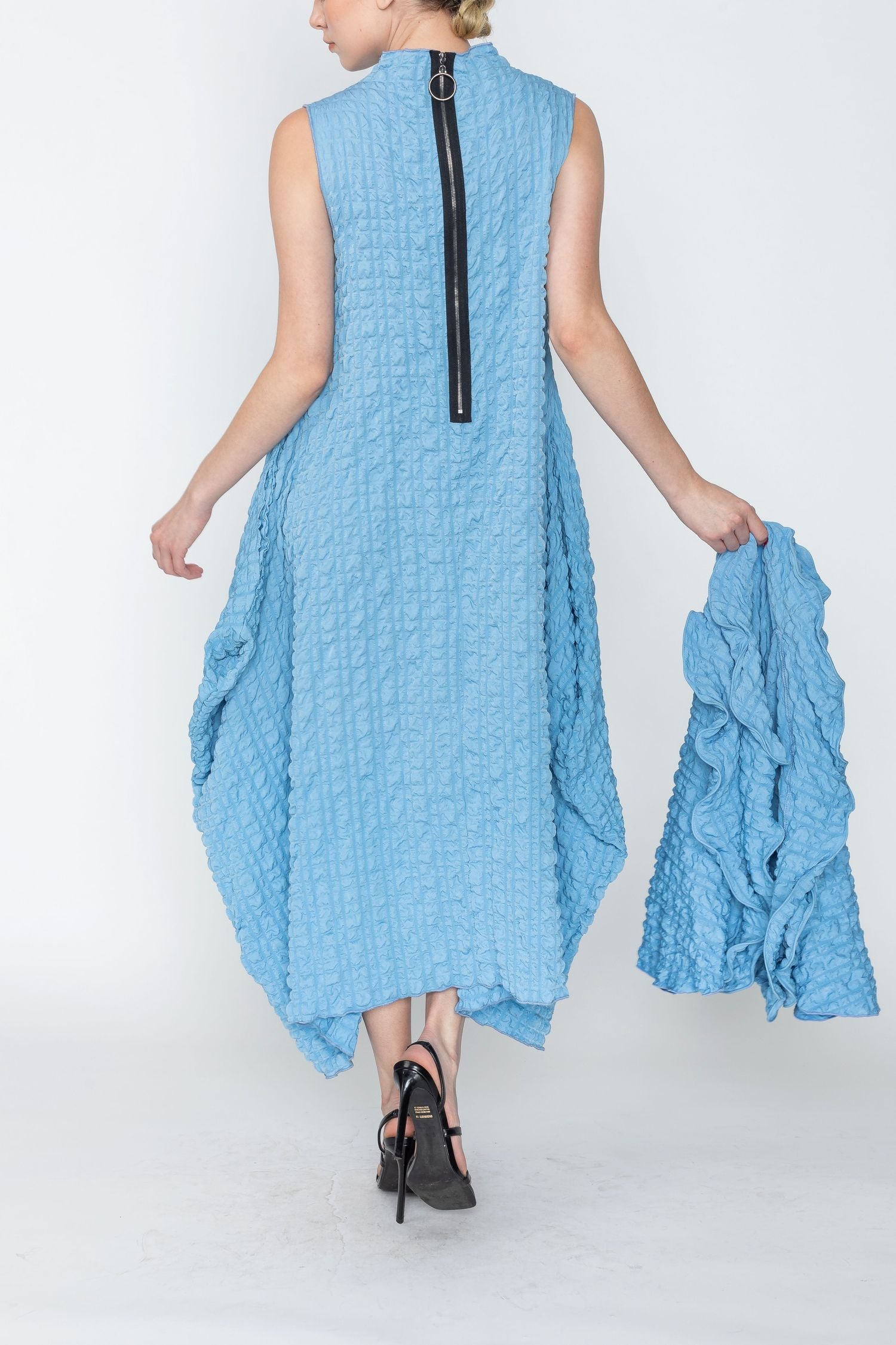 Bubble Check High Neck Dress Ocean / Small Bubble Check High Neck Dress Ocean / Small