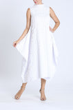 Plus Size White Bubble Check High Neck Dress