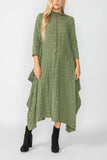 Olive Bubble Check Dress