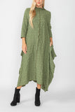Olive Bubble Check Dress