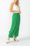 Green Stretch Bubble Pants