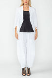 White Bubble Check Merrow Detail Open Jacket