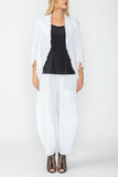 White Bubble Check Merrow Detail Open Jacket