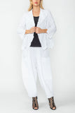 White Bubble Check Merrow Detail Open Jacket