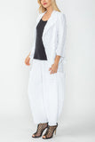 White Bubble Check Merrow Detail Open Jacket