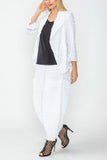 White Bubble Check Merrow Detail Open Jacket
