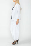 White Bubble Check Merrow Detail Open Jacket