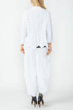 White Bubble Check Merrow Detail Open Jacket