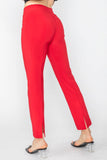 Red High Tech Pull On Slim Pants