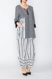 White Stripe Tunic With Zipper