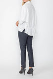 White Lace Patch On One Side Dolman Blouse