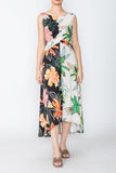 Black Waist Knotted Detail High-Low Dress