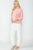 Pink Organza Stand Collar Back Pleats Button Detail Top