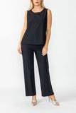 Black Round Sleeveless Top & Wide Pants