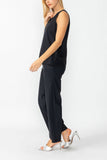 Black Round Sleeveless Top & Wide Pants