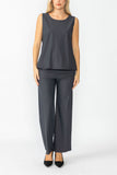 Charcoal Round Sleeveless Top & Wide Pants