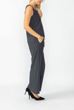 Charcoal Round Sleeveless Top & Wide Pants