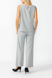 Gray Round Sleeveless Top & Wide Pants