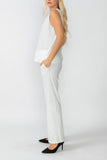 White Round Sleeveless Top & Wide Pants