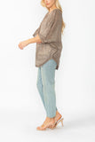 Cafe Bat Wing Sheer Linen Top