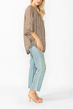 Cafe Bat Wing Sheer Linen Top