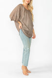 Cafe Bat Wing Sheer Linen Top