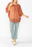 Sienna Bat Wing Sheer Linen Top