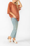 Sienna Bat Wing Sheer Linen Top