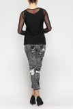 Black Button Hem Slim Crop Pants