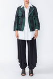 Hunter Green Double Button Trench Short Coat