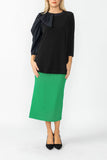 Green Side Pocket Special Tape Pencil Skirt