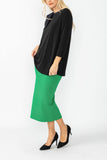 Green Side Pocket Special Tape Pencil Skirt