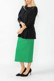 Green Side Pocket Special Tape Pencil Skirt