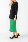 Green Side Pocket Special Tape Pencil Skirt