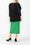 Green Side Pocket Special Tape Pencil Skirt