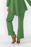 Hunter Green Wide Leg Straight Pants