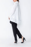 White Front Bubble & Back Shirring Layered Top