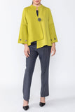 Lime Eyelet Bell Sleeve One Button Jacket