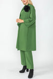 Hunter Green Shawl Collar Raglan Sleeve Coat