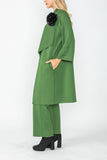 Hunter Green Shawl Collar Raglan Sleeve Coat