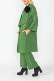 Hunter Green Shawl Collar Raglan Sleeve Coat