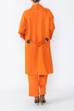 Orange Shawl Collar Raglan Sleeve Coat