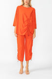 Orange Bottom Side Drawed Detail Pants