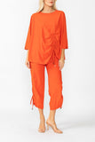 Orange Bottom Side Drawed Detail Pants