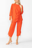 Orange Bottom Side Drawed Detail Pants