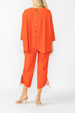 Orange Bottom Side Drawed Detail Pants